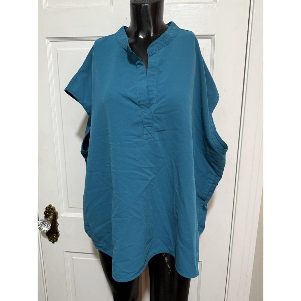 Teal Sleeveless Womens XXL Figs Scrub Top Shirt Technical Collection